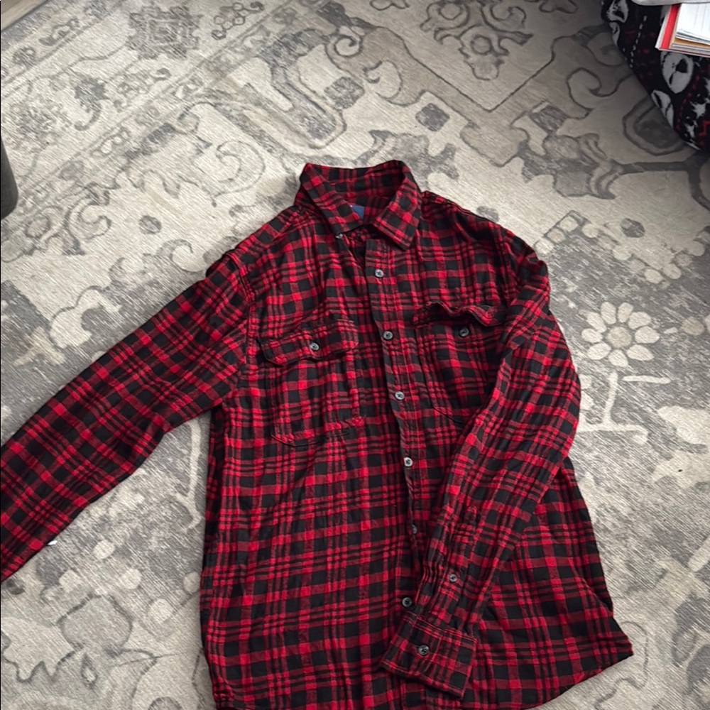 George Red and Black Casual Button Down Shirt
